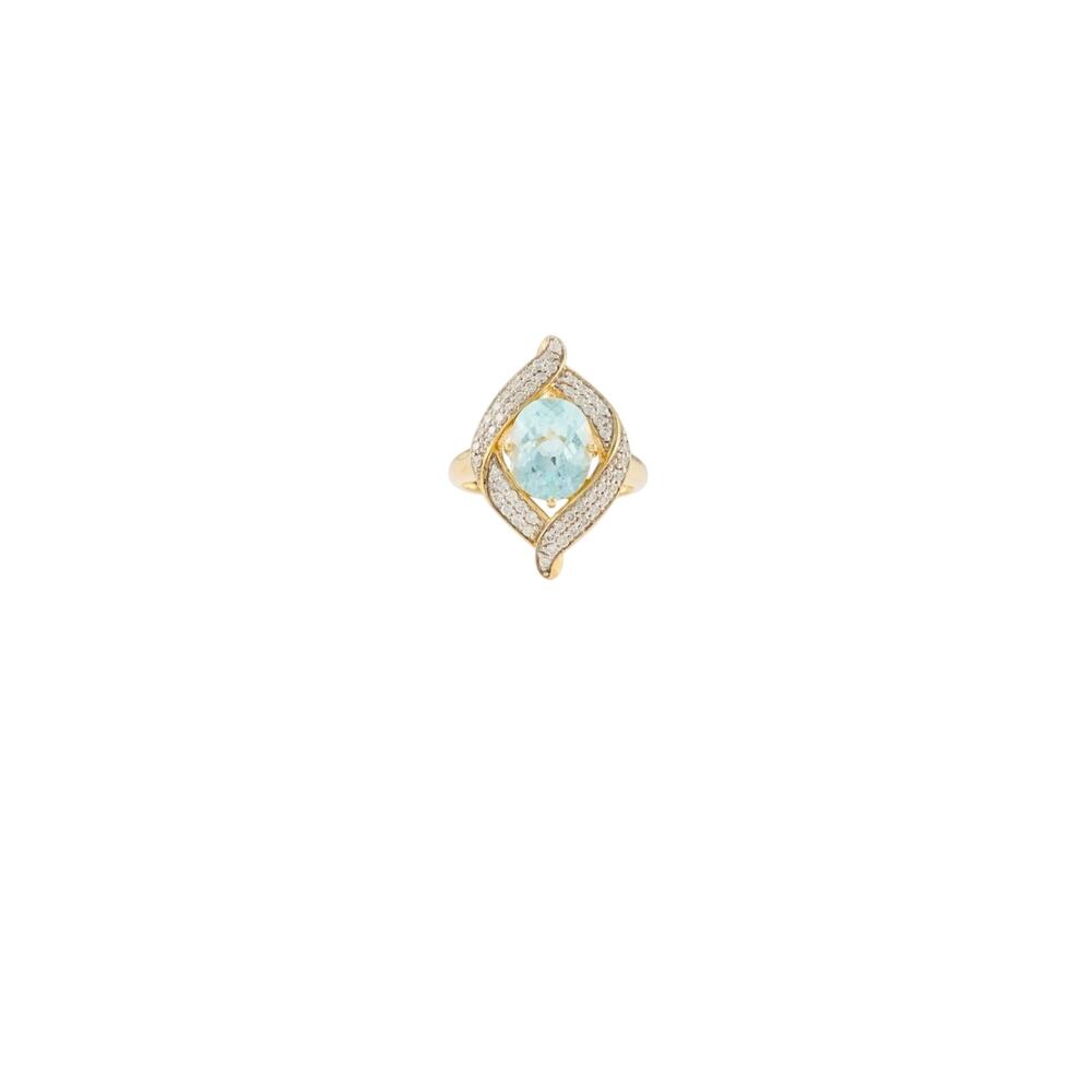 18k Paraiba Type Tourmaline And Diamond Ring